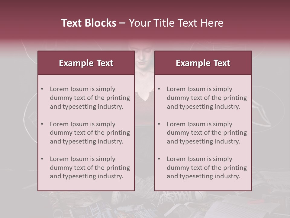 A Woman Sitting In Front Of A Blackboard With A Laptop PowerPoint Template
