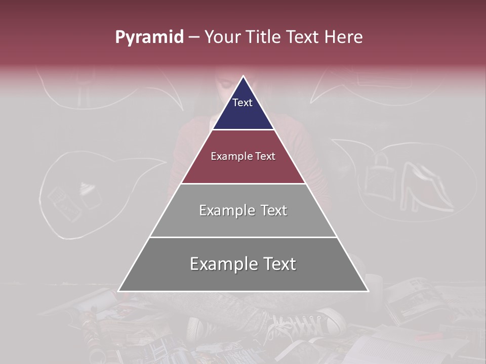 A Woman Sitting In Front Of A Blackboard With A Laptop PowerPoint Template