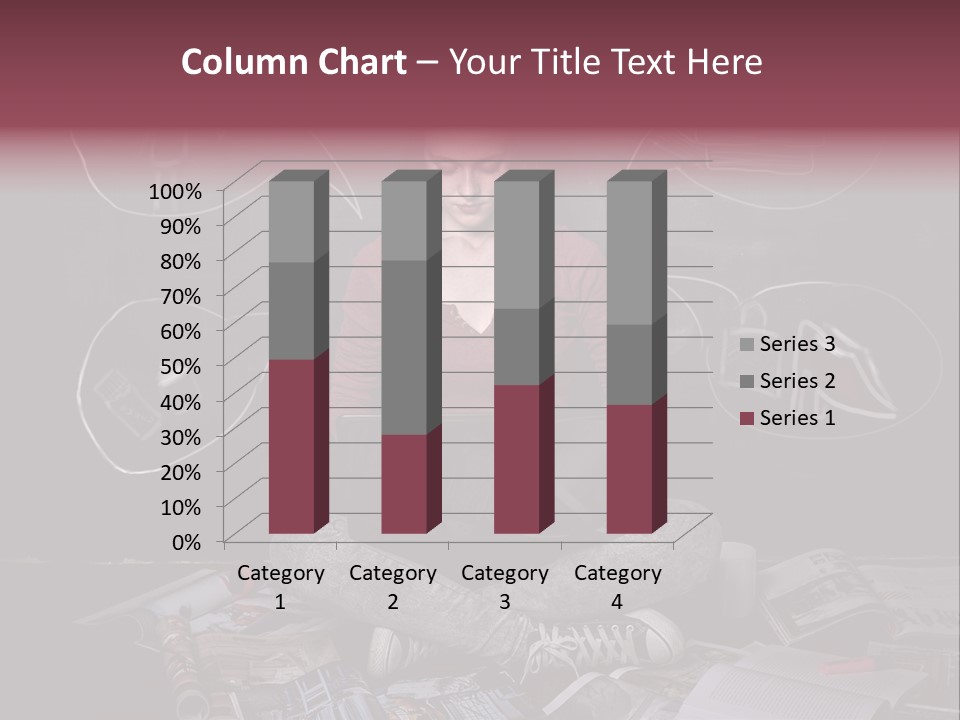 A Woman Sitting In Front Of A Blackboard With A Laptop PowerPoint Template