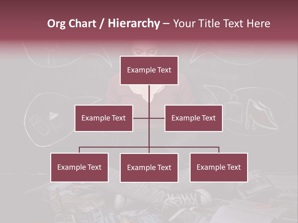 A Woman Sitting In Front Of A Blackboard With A Laptop PowerPoint Template