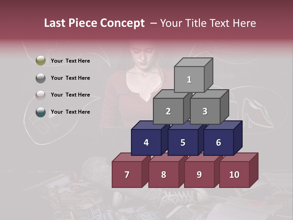 A Woman Sitting In Front Of A Blackboard With A Laptop PowerPoint Template