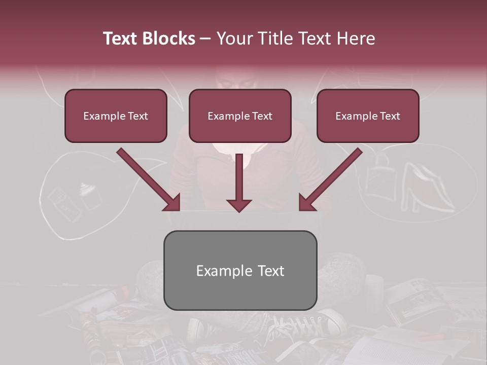 A Woman Sitting In Front Of A Blackboard With A Laptop PowerPoint Template