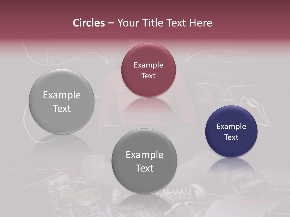 A Woman Sitting In Front Of A Blackboard With A Laptop PowerPoint Template