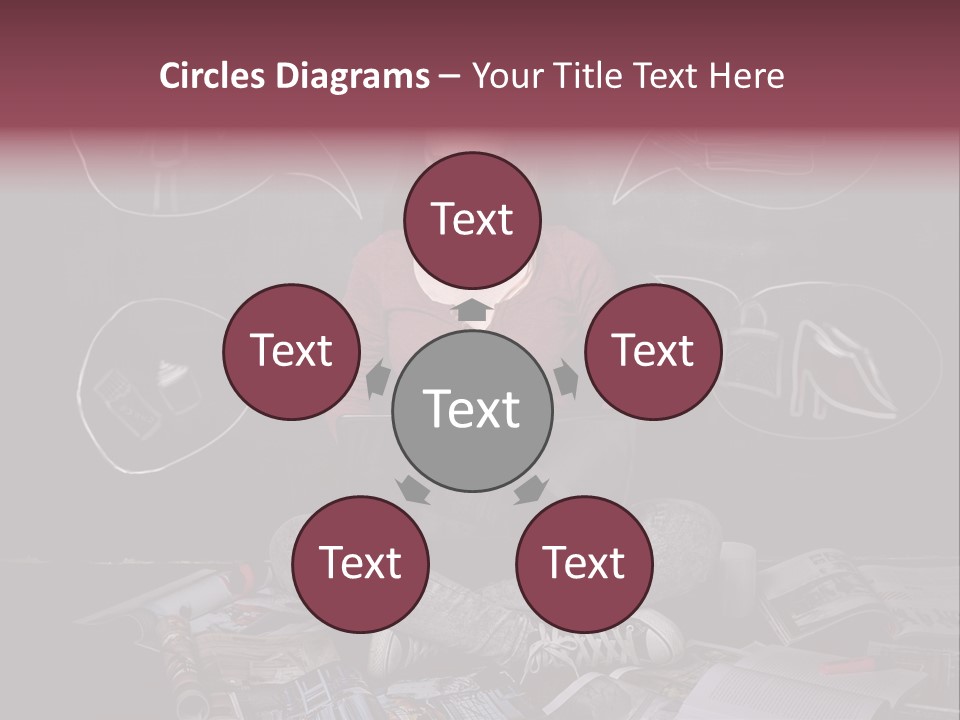 A Woman Sitting In Front Of A Blackboard With A Laptop PowerPoint Template