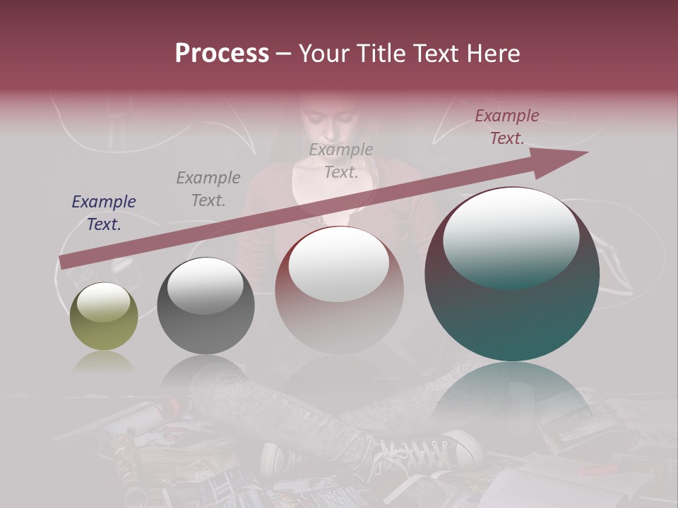 A Woman Sitting In Front Of A Blackboard With A Laptop PowerPoint Template