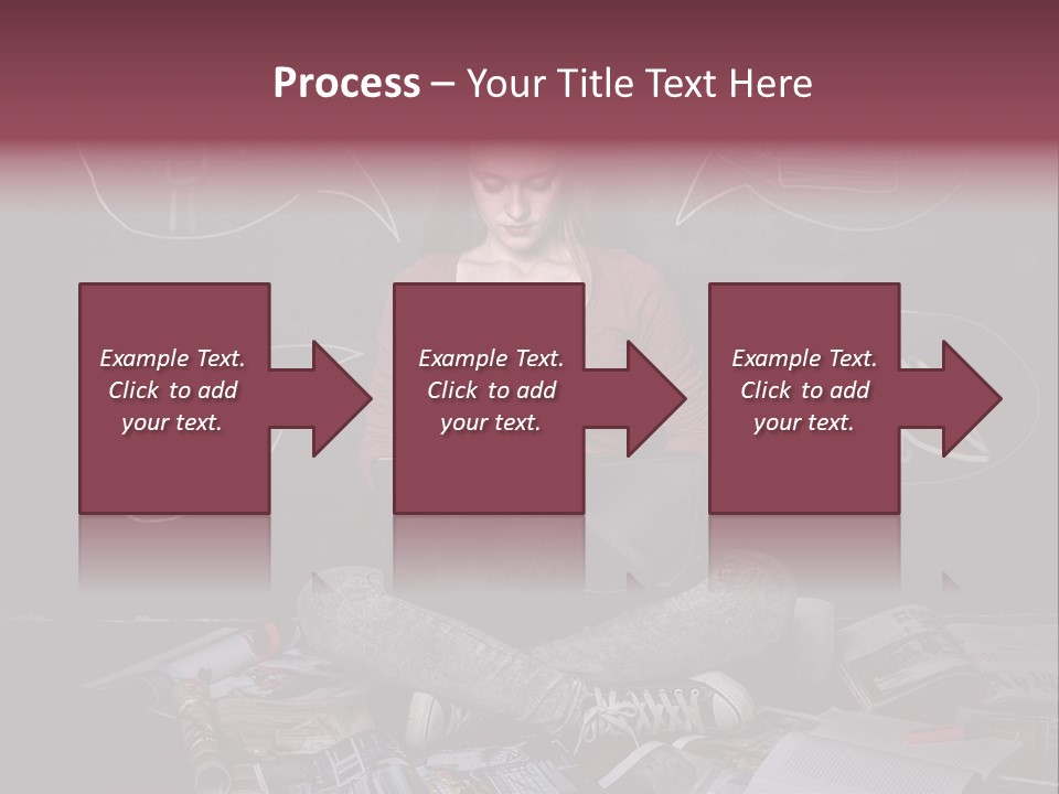 A Woman Sitting In Front Of A Blackboard With A Laptop PowerPoint Template