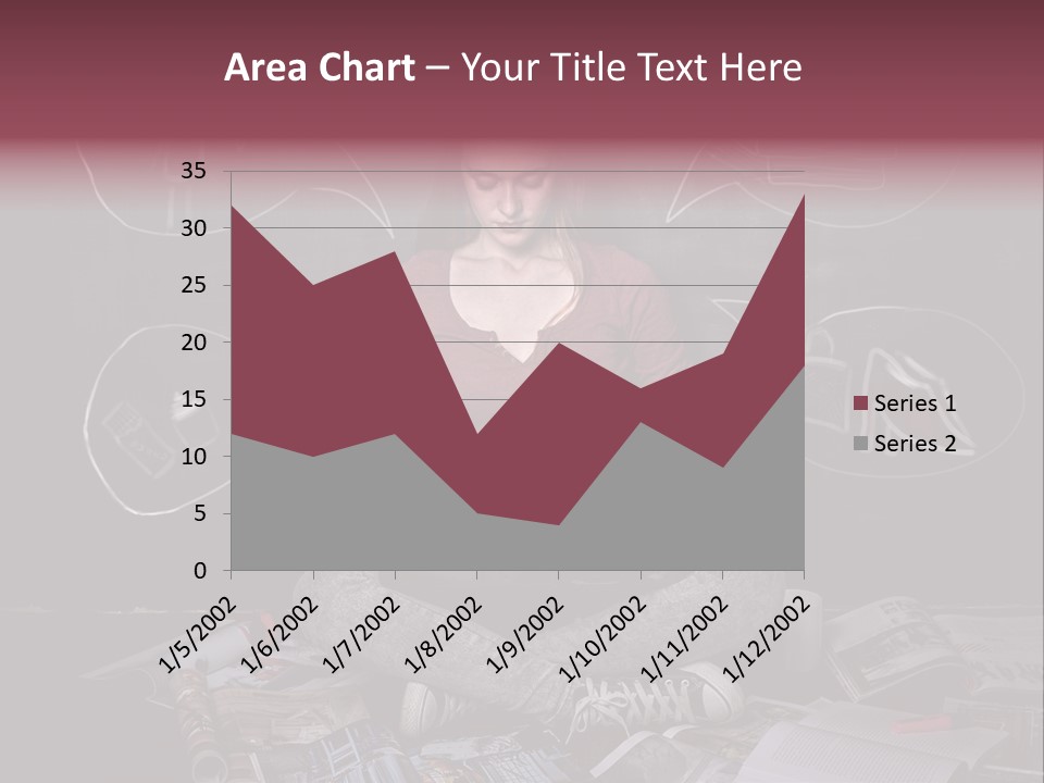 A Woman Sitting In Front Of A Blackboard With A Laptop PowerPoint Template