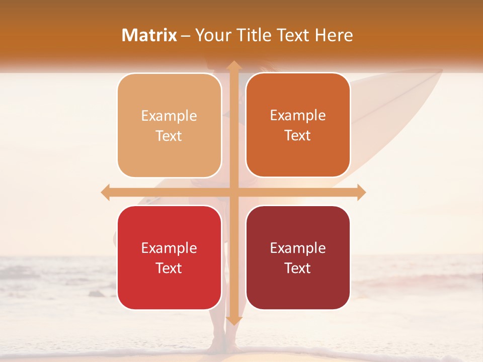 A Woman In A Bikini Holding A Surfboard On The Beach PowerPoint Template