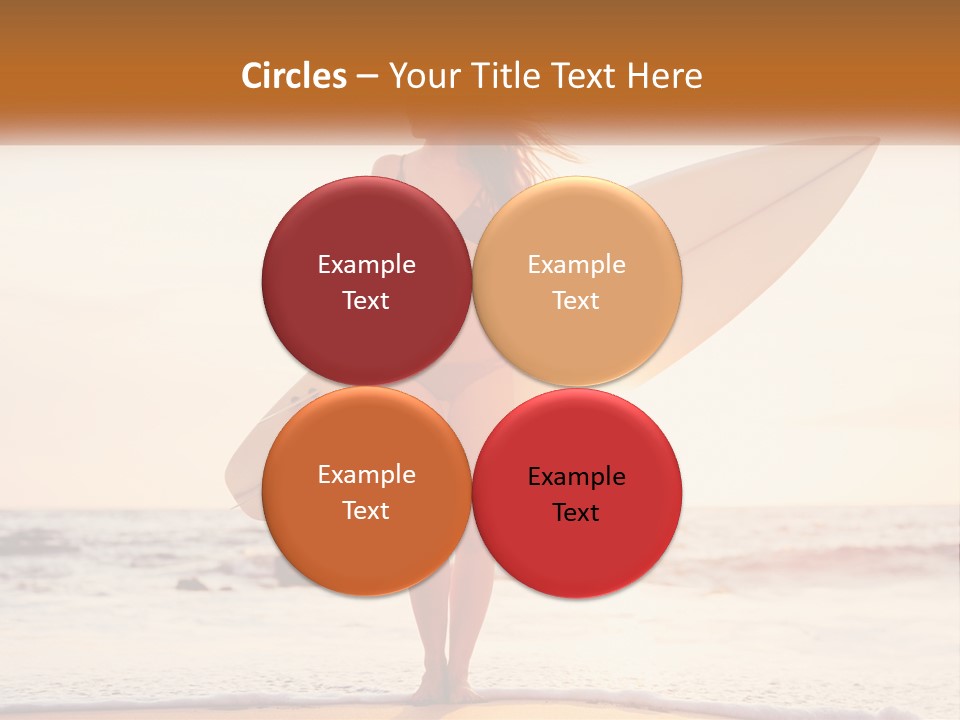 A Woman In A Bikini Holding A Surfboard On The Beach PowerPoint Template