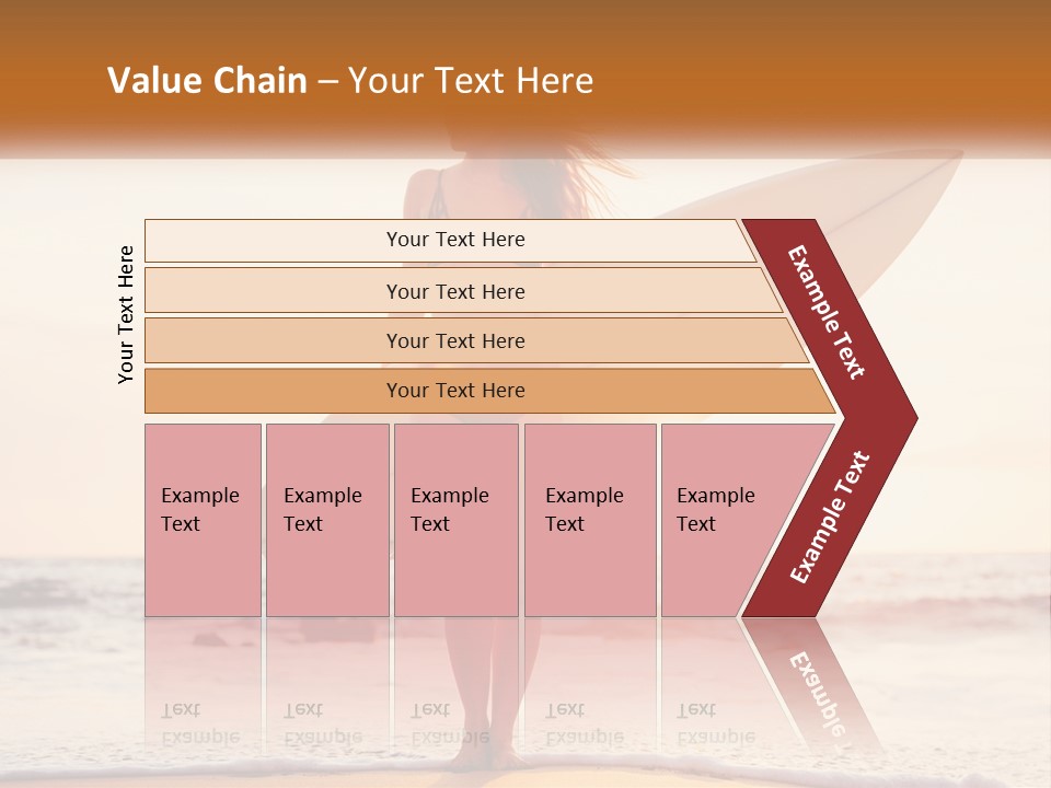 A Woman In A Bikini Holding A Surfboard On The Beach PowerPoint Template