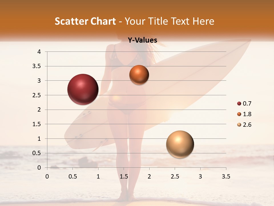 A Woman In A Bikini Holding A Surfboard On The Beach PowerPoint Template