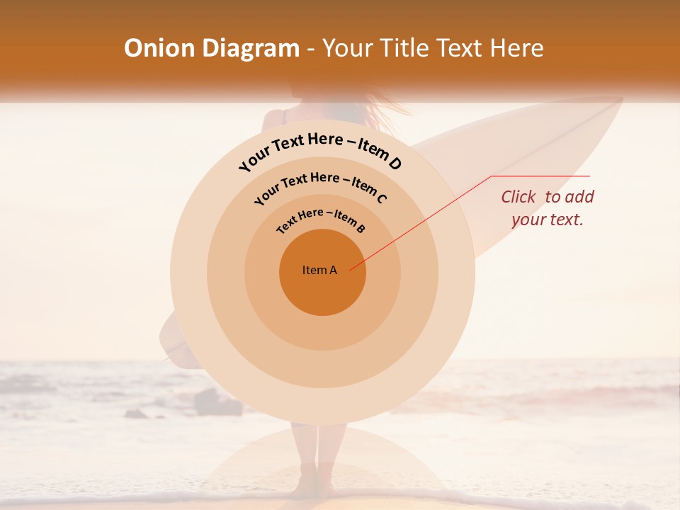 A Woman In A Bikini Holding A Surfboard On The Beach PowerPoint Template