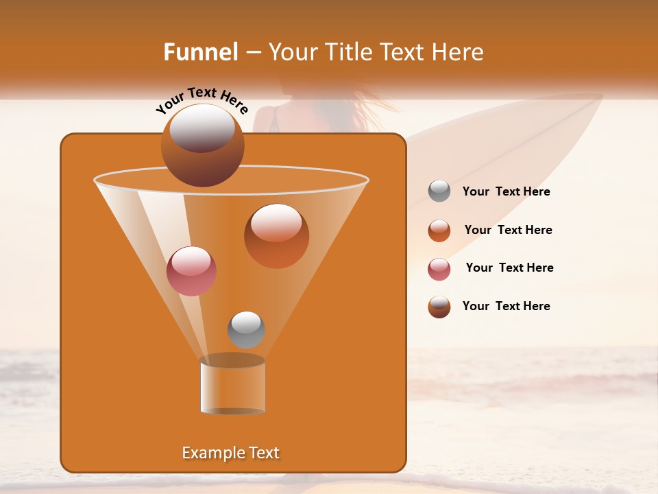 A Woman In A Bikini Holding A Surfboard On The Beach PowerPoint Template