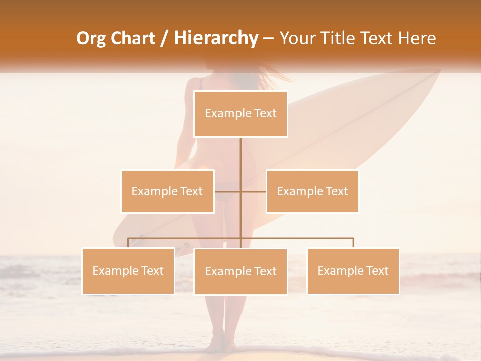 A Woman In A Bikini Holding A Surfboard On The Beach PowerPoint Template