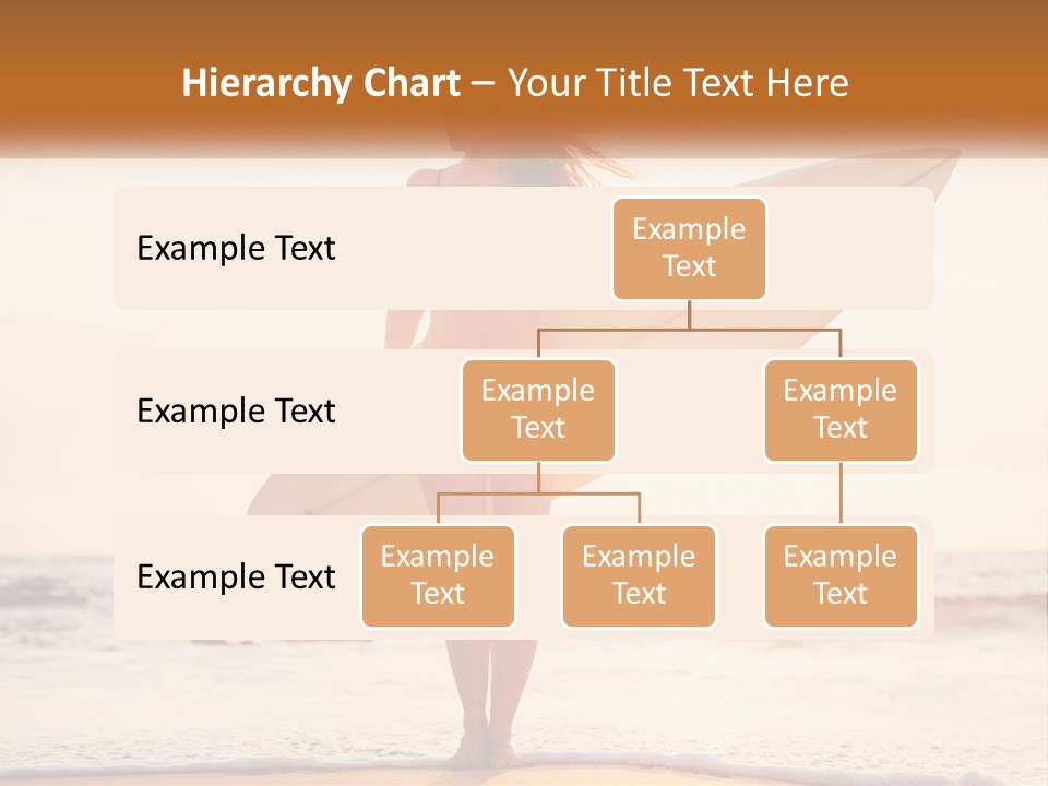 A Woman In A Bikini Holding A Surfboard On The Beach PowerPoint Template