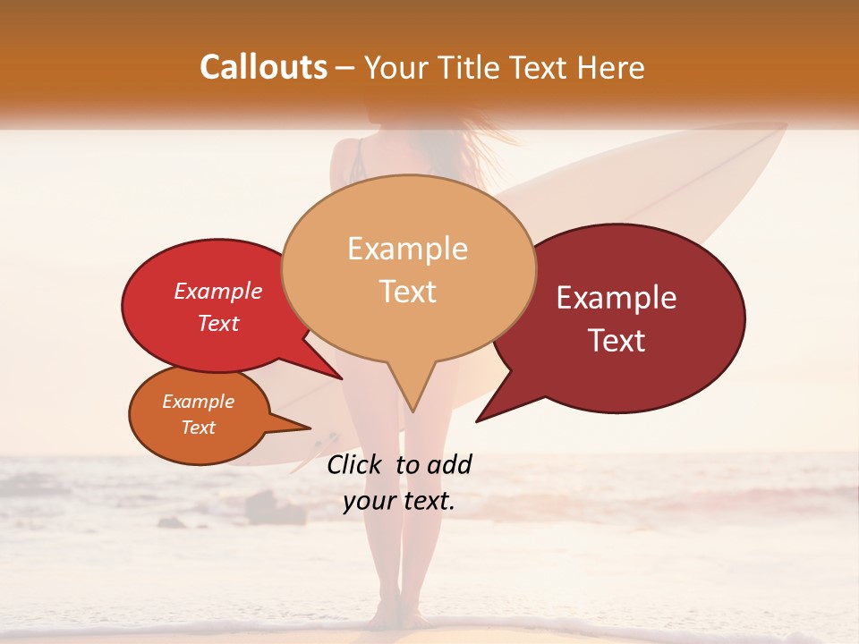 A Woman In A Bikini Holding A Surfboard On The Beach PowerPoint Template