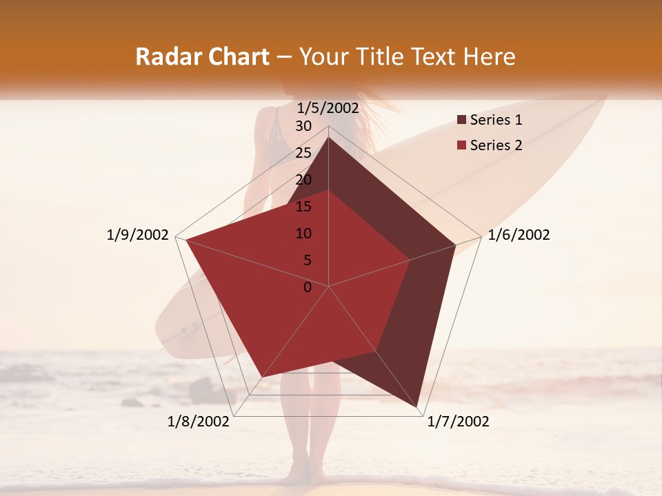 A Woman In A Bikini Holding A Surfboard On The Beach PowerPoint Template