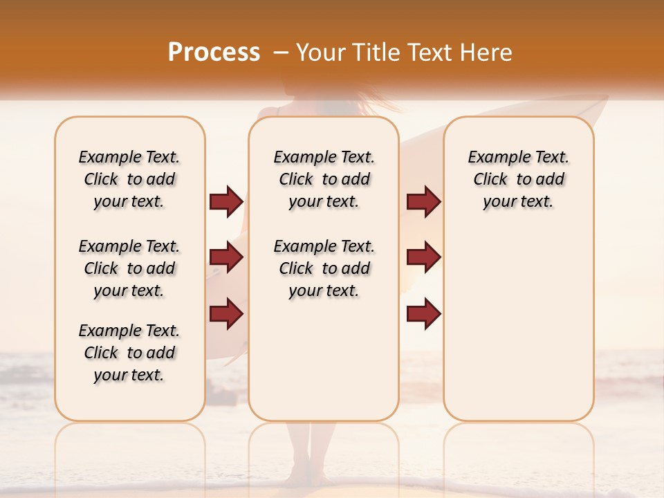 A Woman In A Bikini Holding A Surfboard On The Beach PowerPoint Template