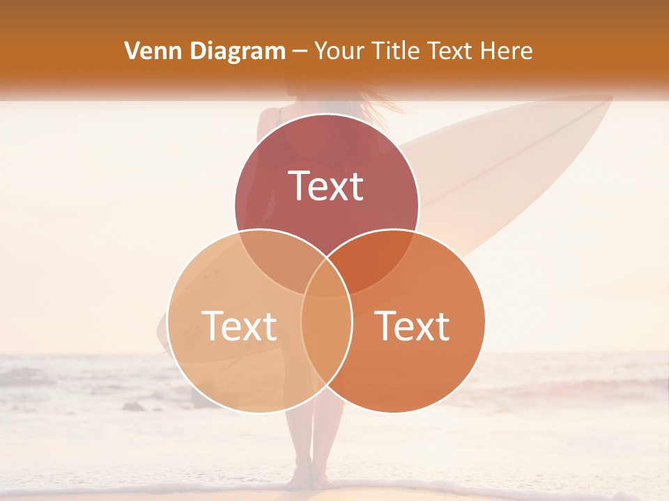 A Woman In A Bikini Holding A Surfboard On The Beach PowerPoint Template