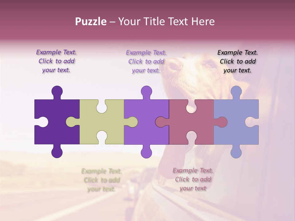A Dog Sticking Its Head Out Of A Car Window PowerPoint Template
