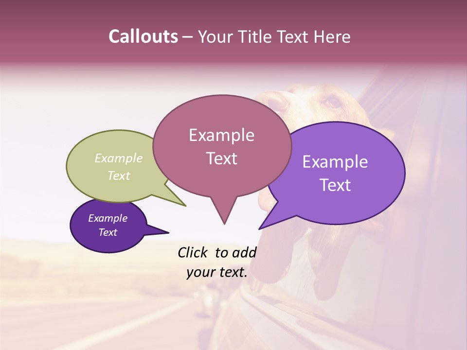 A Dog Sticking Its Head Out Of A Car Window PowerPoint Template