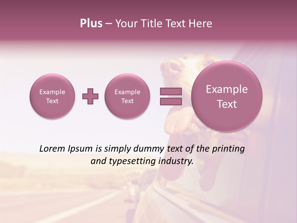 A Dog Sticking Its Head Out Of A Car Window PowerPoint Template
