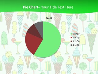 A Green And White Background With Ice Cream Cones PowerPoint Template