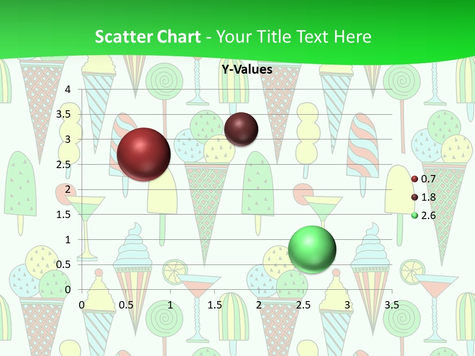 A Green And White Background With Ice Cream Cones PowerPoint Template