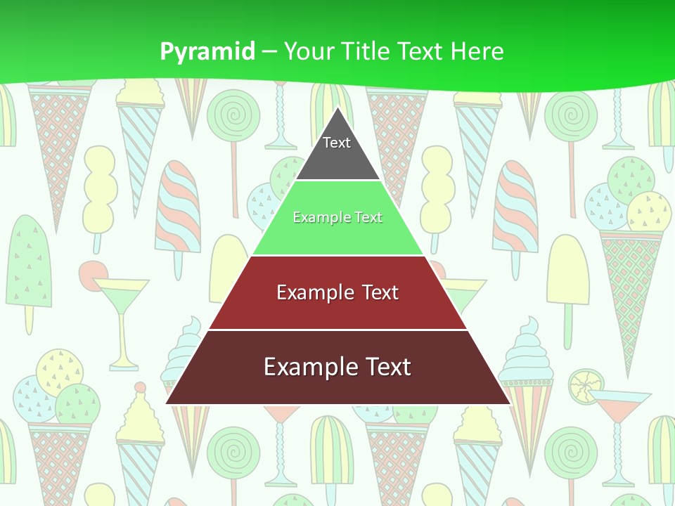 A Green And White Background With Ice Cream Cones PowerPoint Template