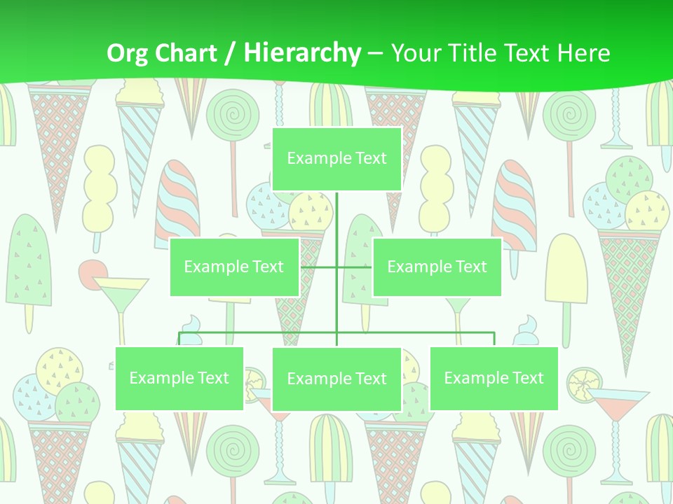 A Green And White Background With Ice Cream Cones PowerPoint Template