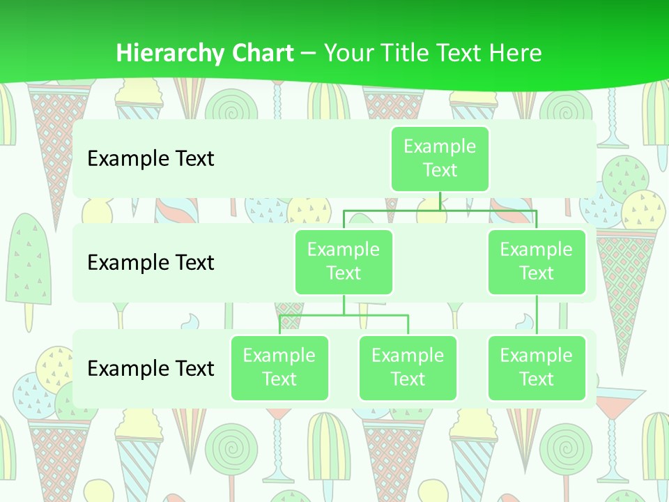 A Green And White Background With Ice Cream Cones PowerPoint Template