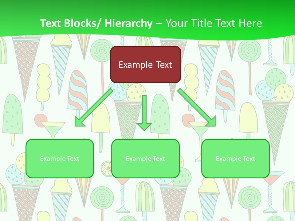 A Green And White Background With Ice Cream Cones PowerPoint Template