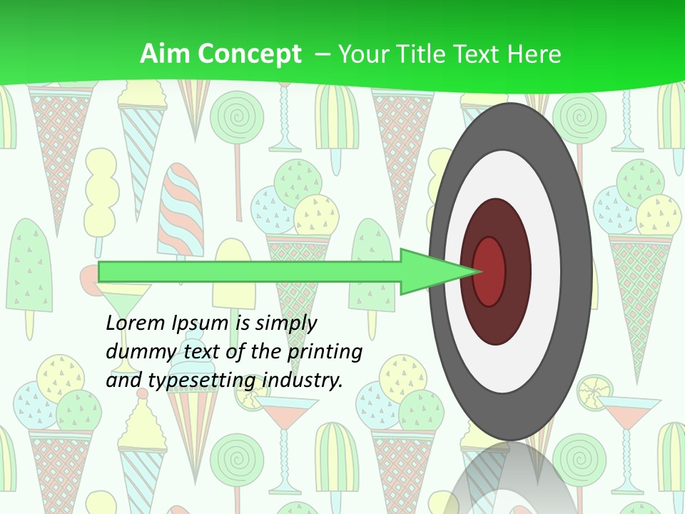 A Green And White Background With Ice Cream Cones PowerPoint Template