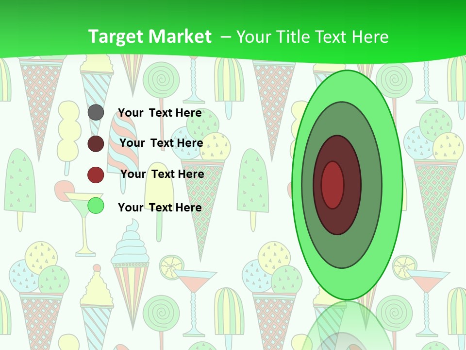 A Green And White Background With Ice Cream Cones PowerPoint Template