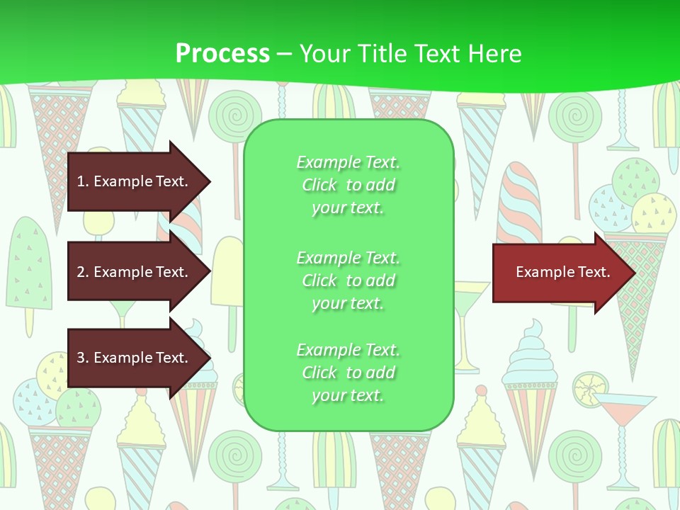 A Green And White Background With Ice Cream Cones PowerPoint Template