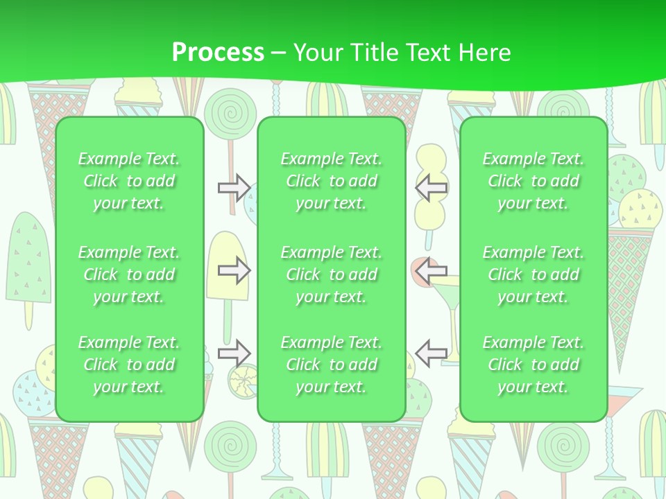 A Green And White Background With Ice Cream Cones PowerPoint Template