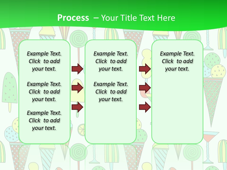 A Green And White Background With Ice Cream Cones PowerPoint Template