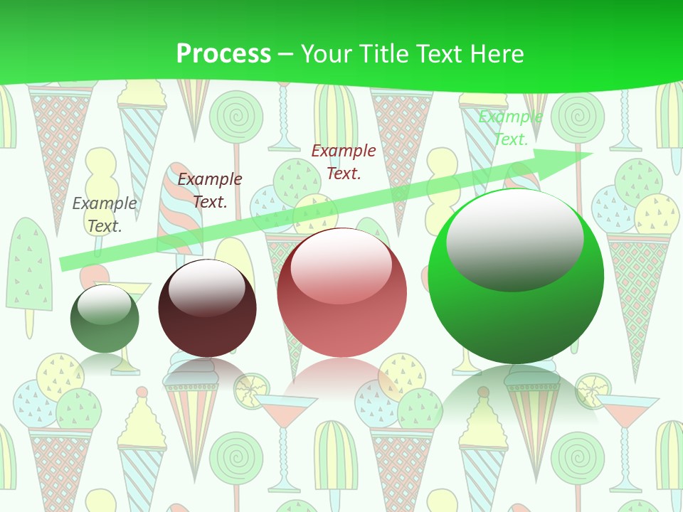 A Green And White Background With Ice Cream Cones PowerPoint Template