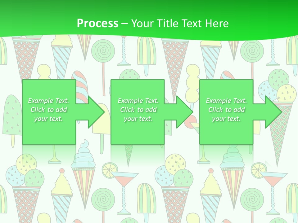 A Green And White Background With Ice Cream Cones PowerPoint Template