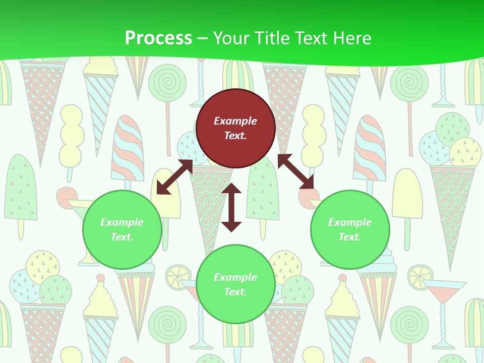 A Green And White Background With Ice Cream Cones PowerPoint Template