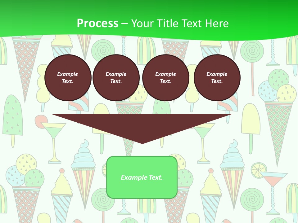 A Green And White Background With Ice Cream Cones PowerPoint Template