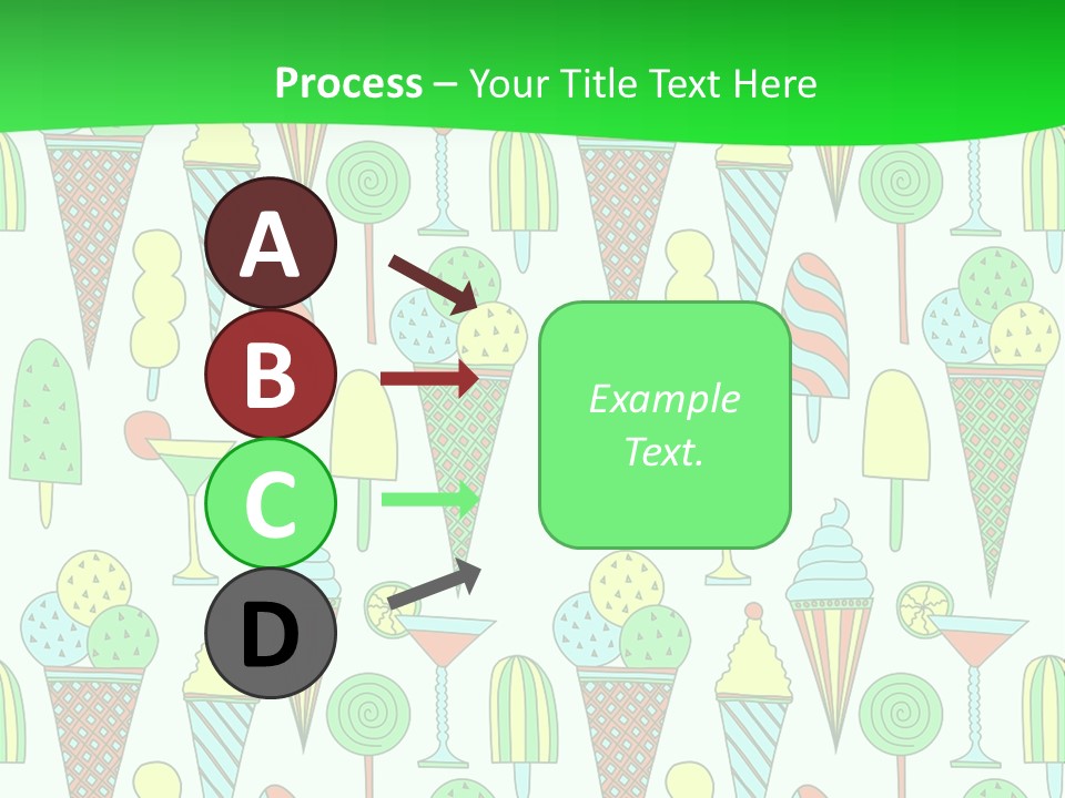 A Green And White Background With Ice Cream Cones PowerPoint Template