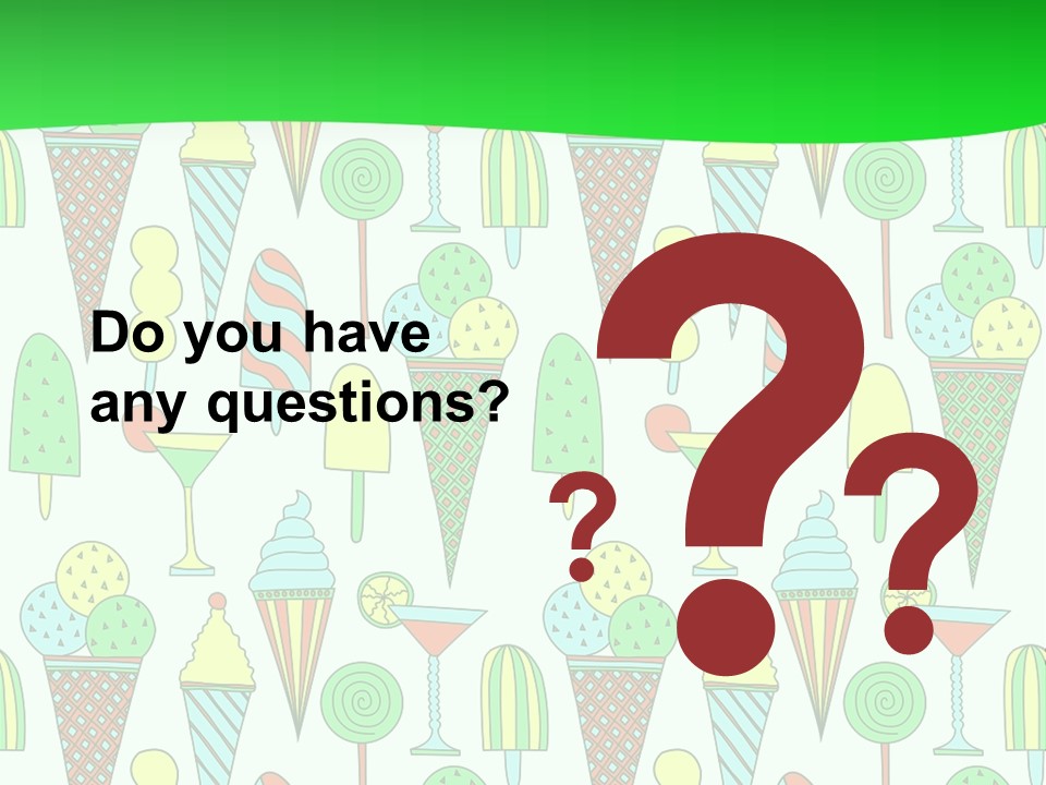 A Green And White Background With Ice Cream Cones PowerPoint Template