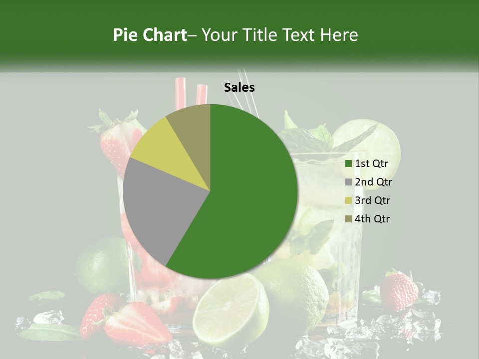Two Glasses Of Ice Tea With Strawberries And Limes PowerPoint Template