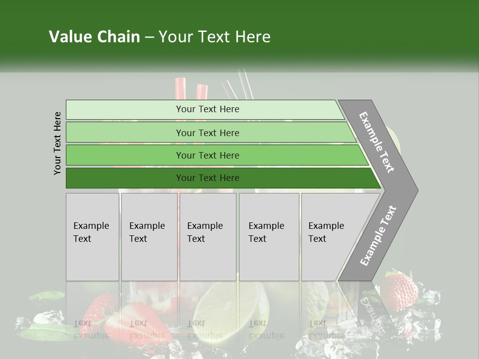 Two Glasses Of Ice Tea With Strawberries And Limes PowerPoint Template