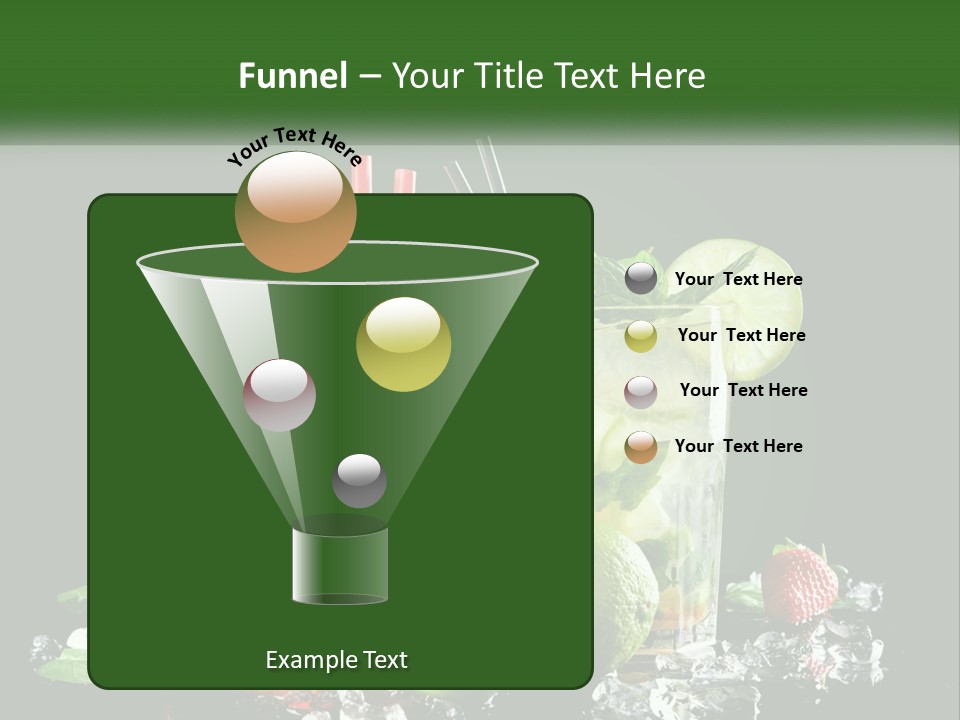 Two Glasses Of Ice Tea With Strawberries And Limes PowerPoint Template