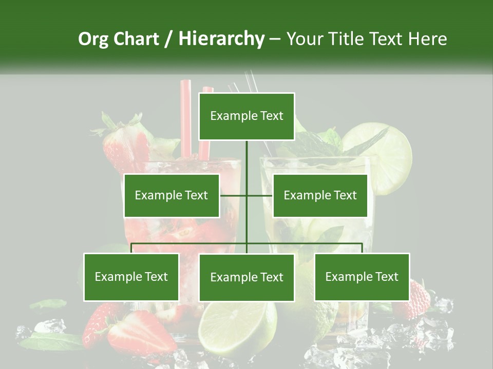 Two Glasses Of Ice Tea With Strawberries And Limes PowerPoint Template