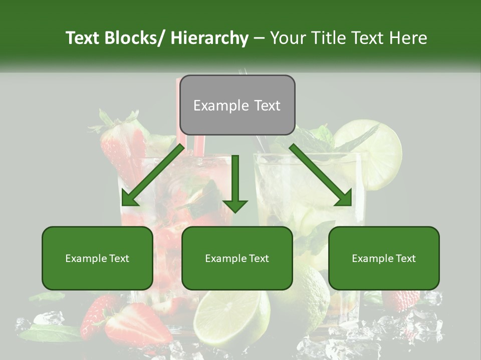 Two Glasses Of Ice Tea With Strawberries And Limes PowerPoint Template