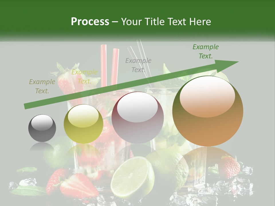 Two Glasses Of Ice Tea With Strawberries And Limes PowerPoint Template