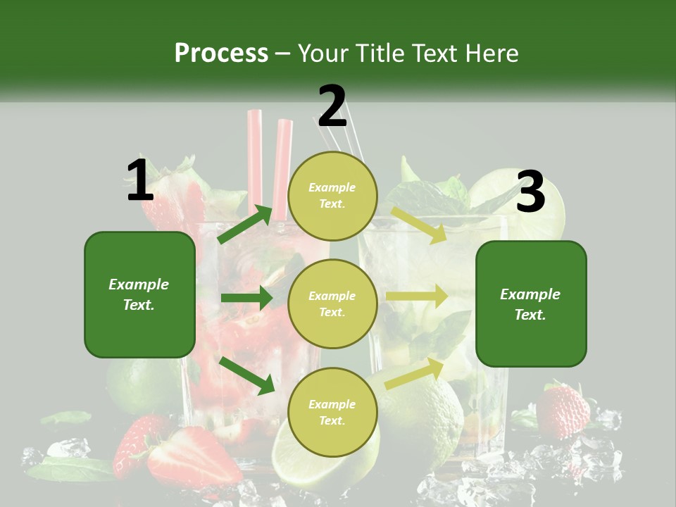 Two Glasses Of Ice Tea With Strawberries And Limes PowerPoint Template